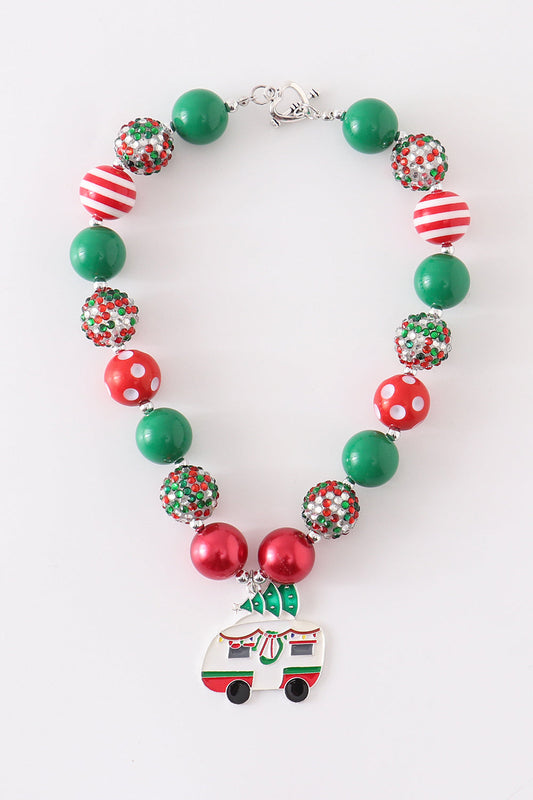 Christmas Camper Pedant Bubble Necklace