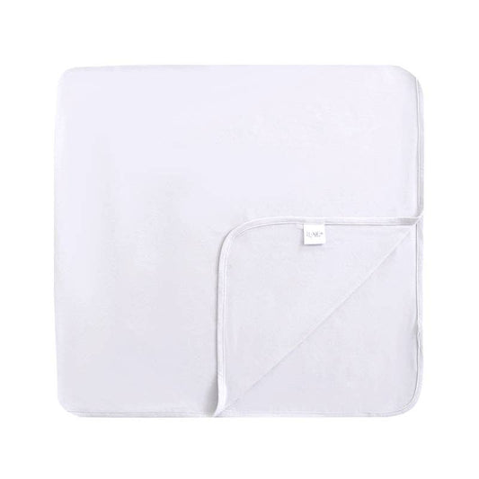 light gray swaddle blanket on white background