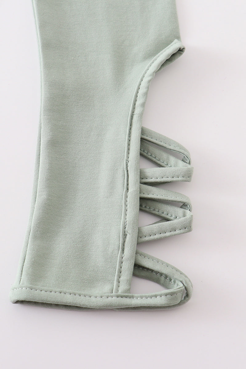 Sage Hollow Out Leggings