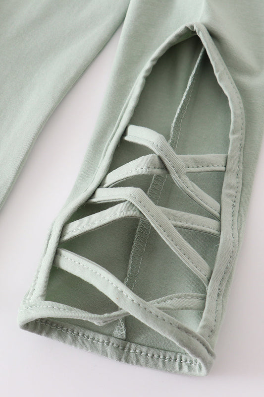 Sage Hollow Out Leggings