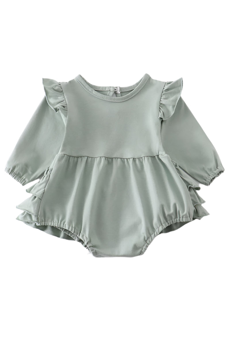 Sage Ruffle Girl Romper