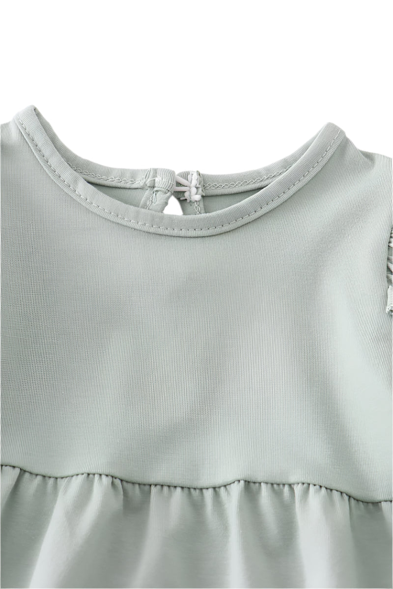 Sage Ruffle Girl Romper