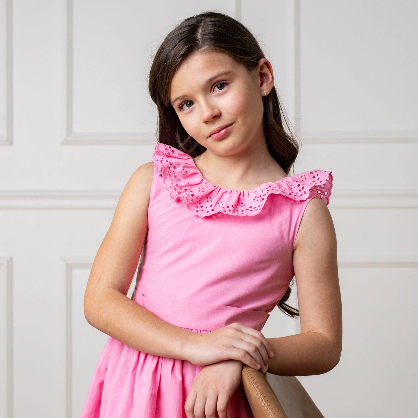 Leah Organic Ruffle Collar Party Dress