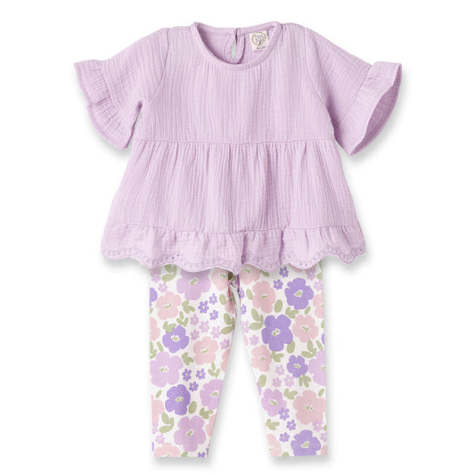 Emilia Floral Bamboo Top & Legging Set