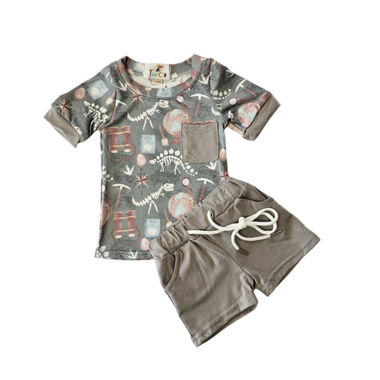 Dino Dig 2 Piece Short Set
