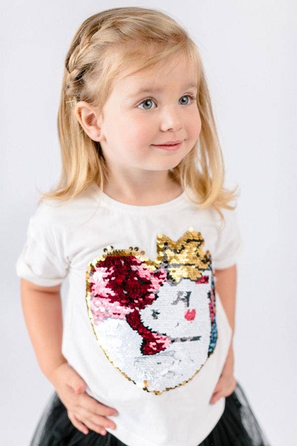 Melody Sequin Heart Unicorn Tee