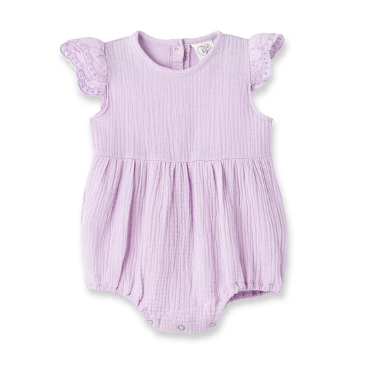 Emilia Lavender Bubble Gauze Bodysuit