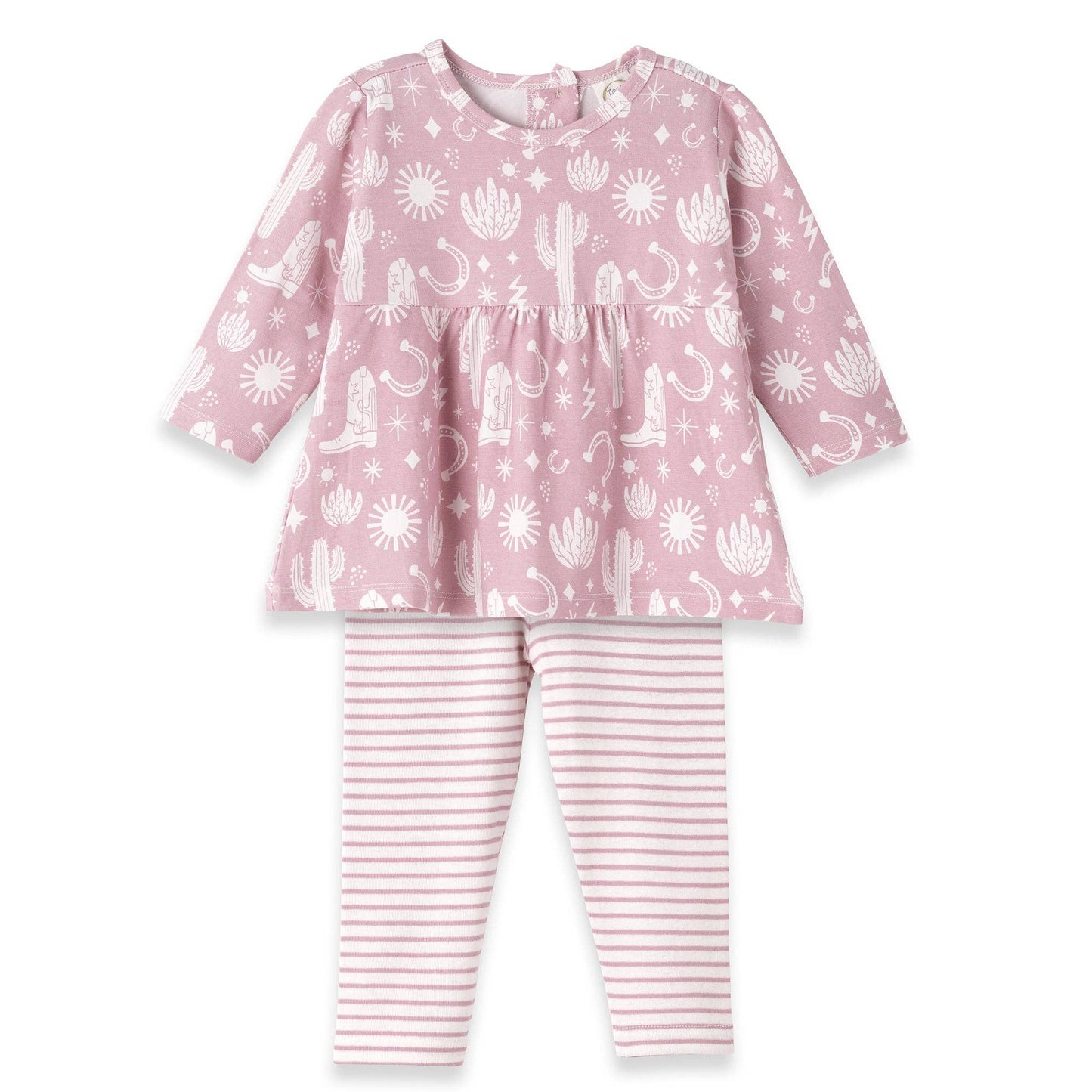 Baby Girl's Wild West/Pink Bamboo Top & Leggings