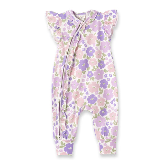 Emilia Floral Bamboo Zipper Romper