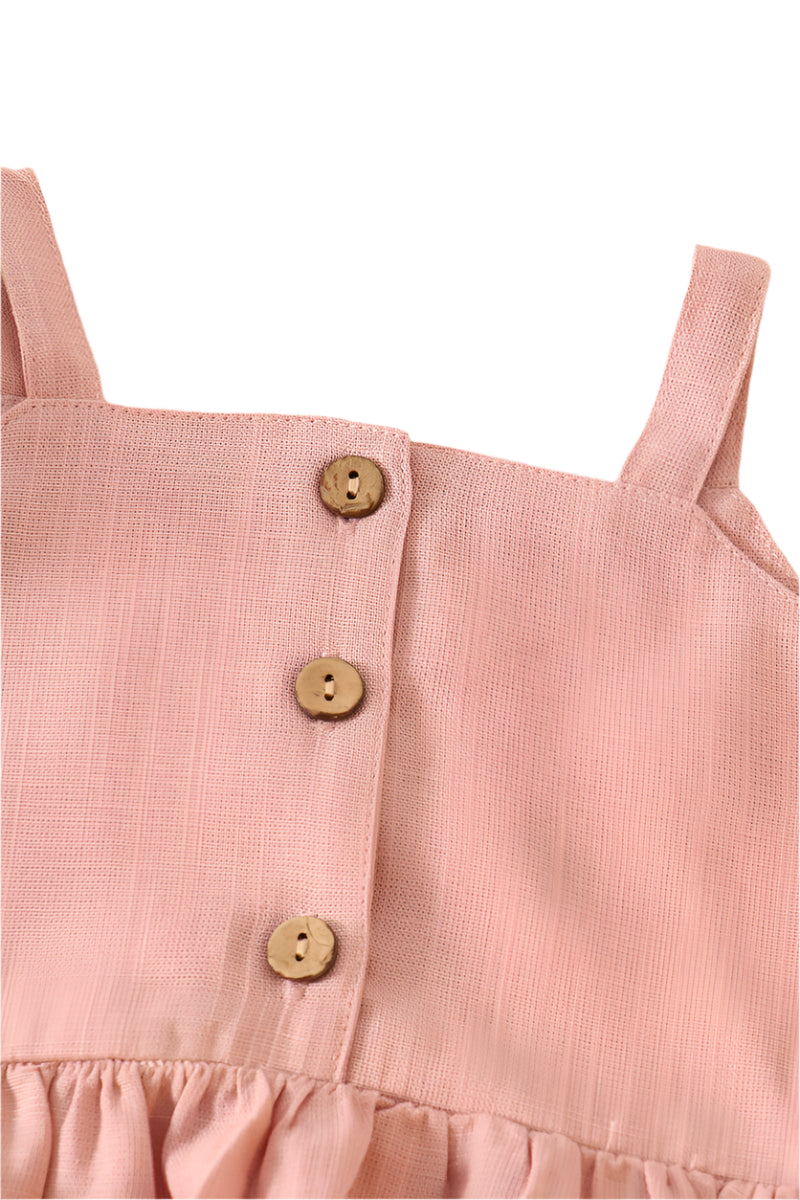 Pink Linen Ruffle Set