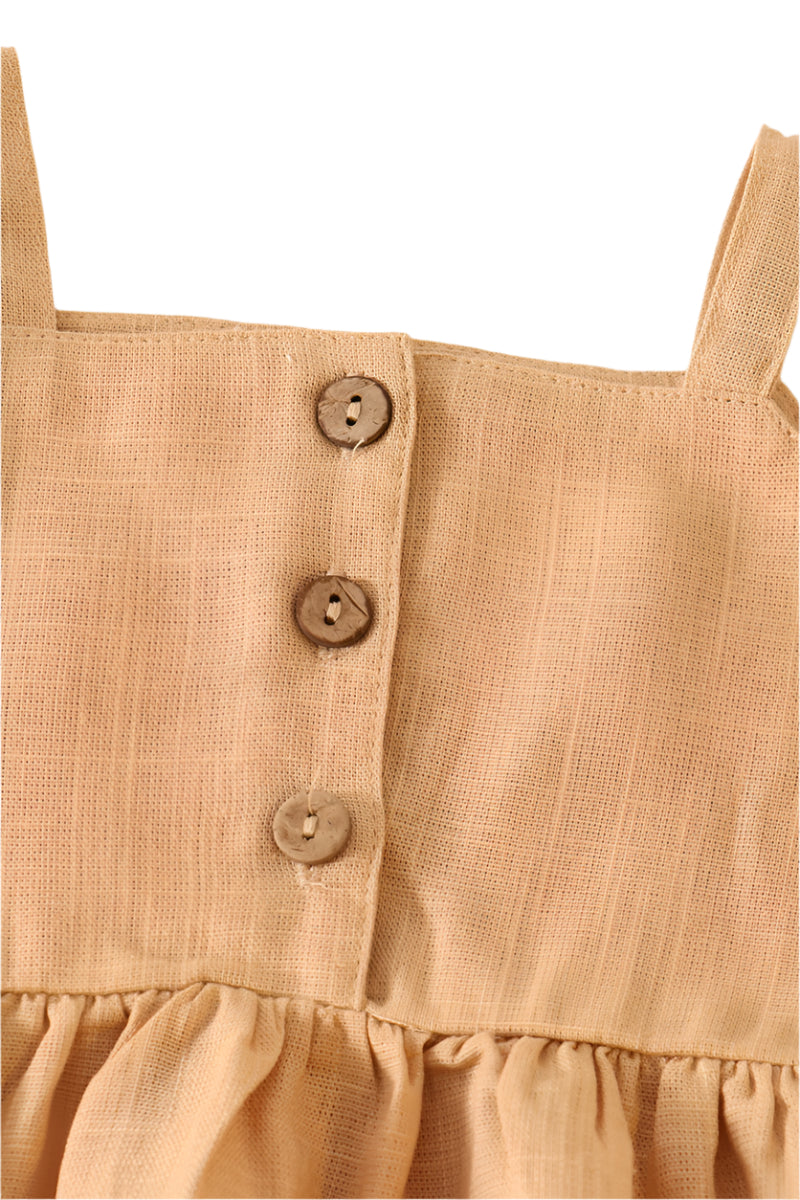 Beige Linen Ruffle Set