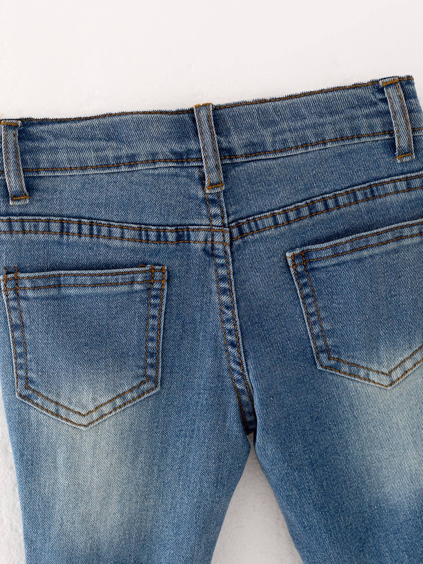 Chloe Medium Wash Double Layer Bell-bottoms Denim Jeans