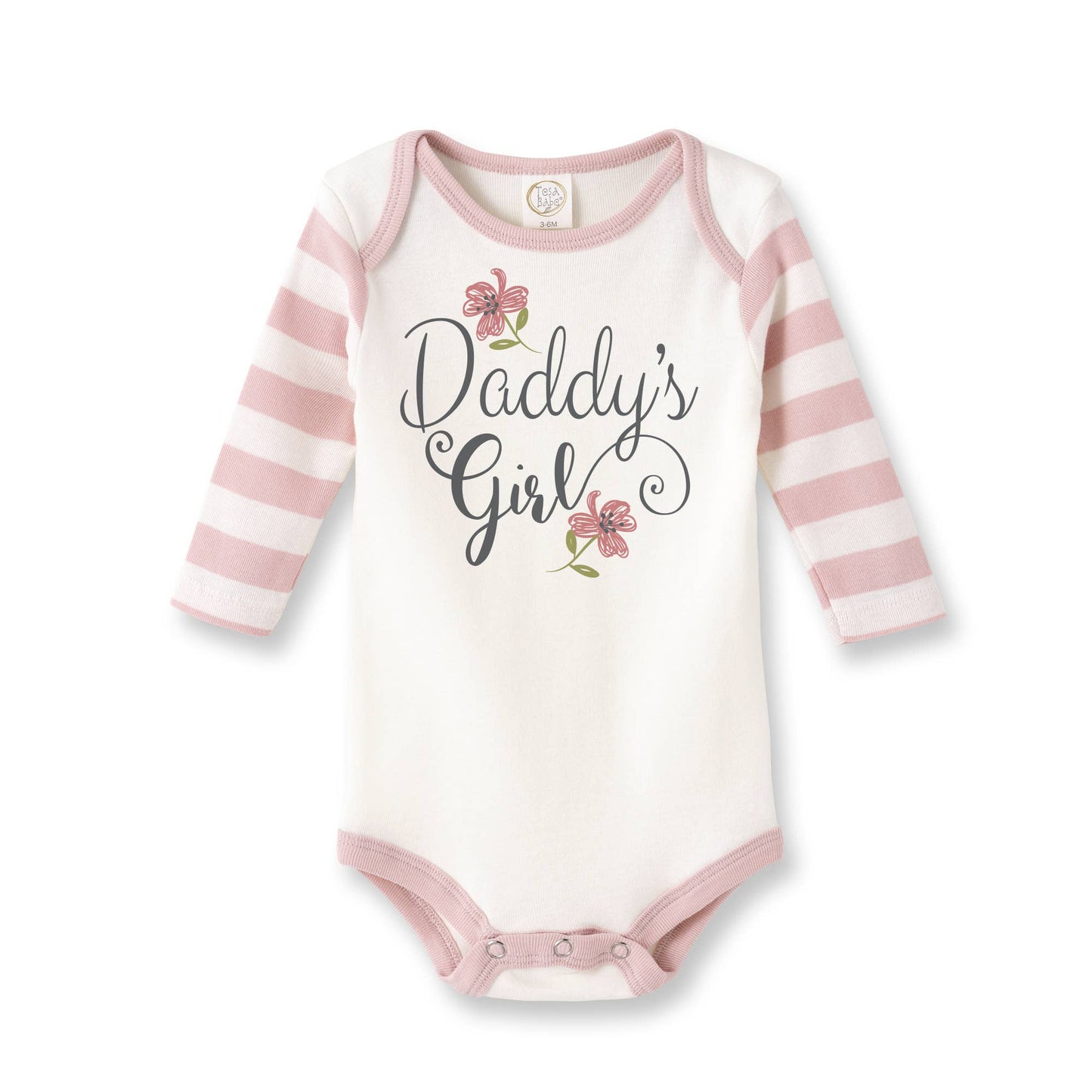Daddy's Girl Cotton Pink Stripe Baby Girl Romper