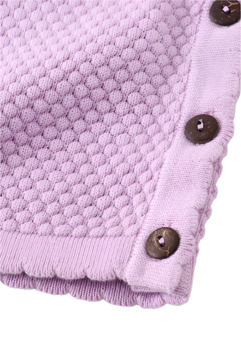 Elizabeth Lilac Button Sweater