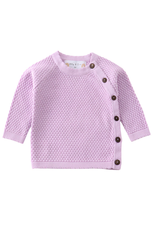Elizabeth Lilac Button Sweater