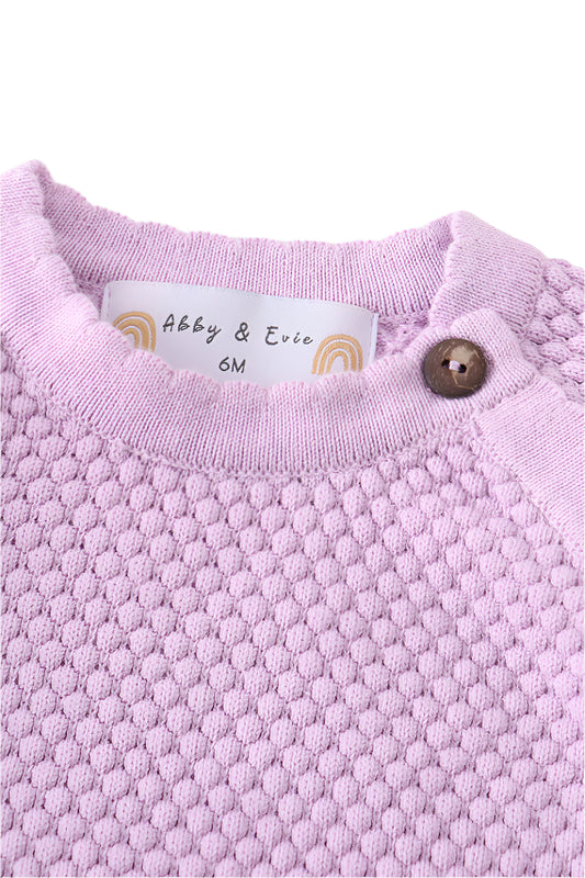 Elizabeth Lilac Button Sweater