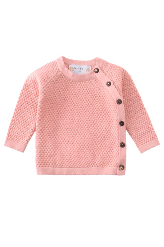 Elizabeth Pink Button Sweater