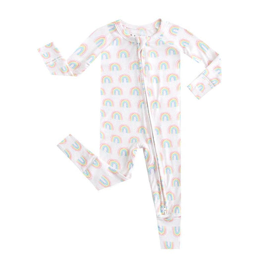 Taylor Rainbow Zippered Bamboo Romper