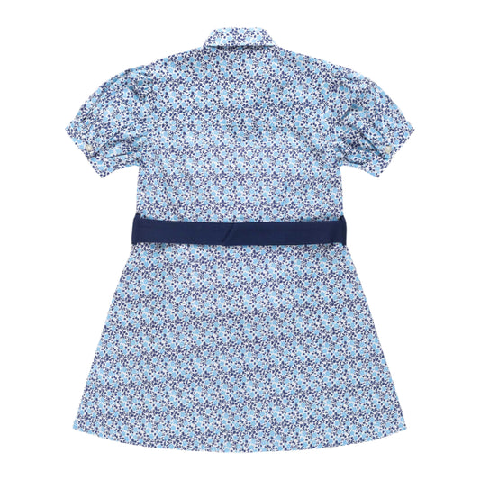 Sophie Blue Floral Dress With Belt