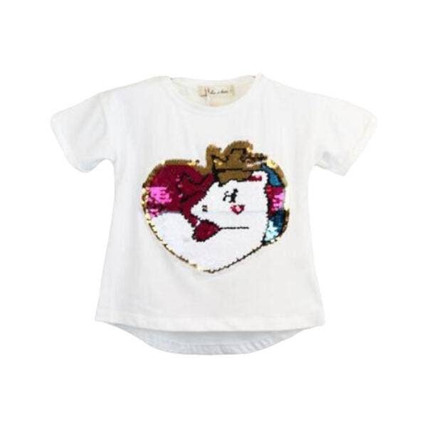 Melody Sequin Heart Unicorn Tee