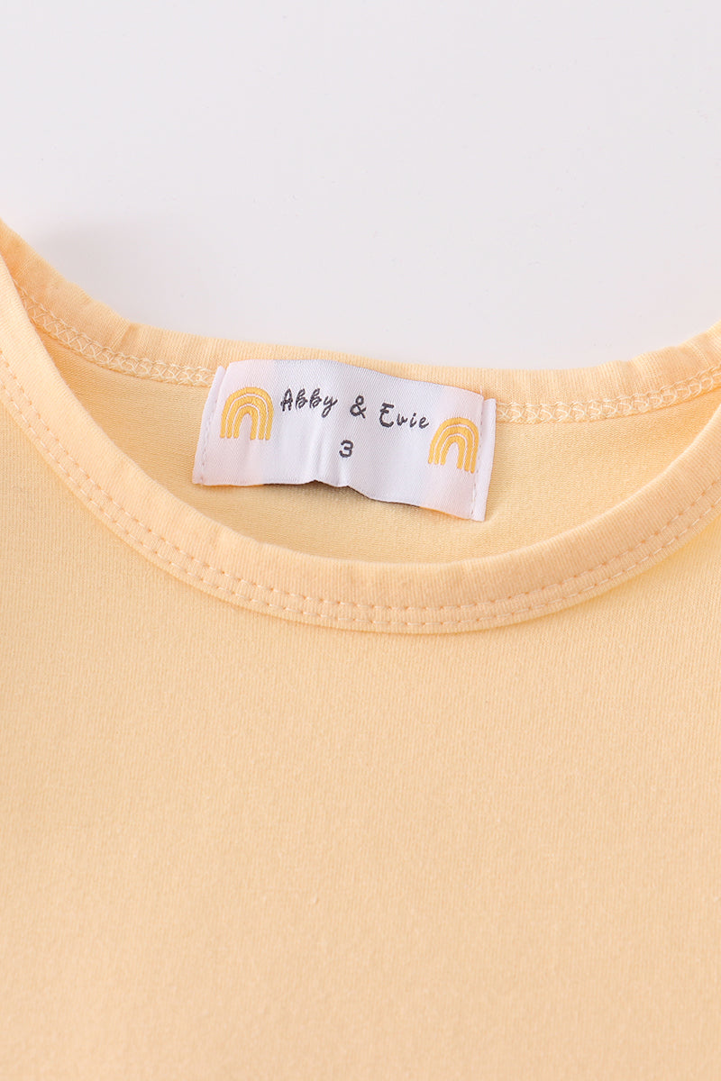 Eleanor Yellow Basic Ruffle Top