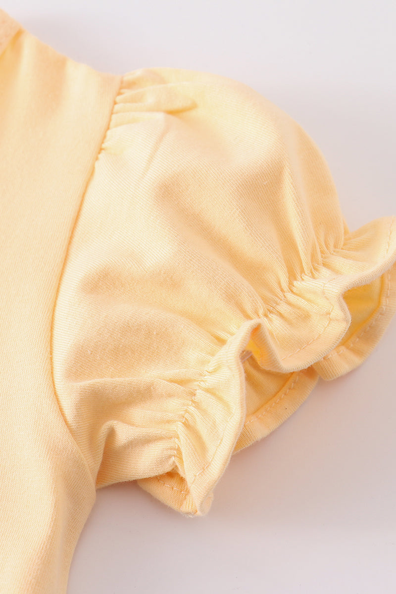 Eleanor Yellow Basic Ruffle Top