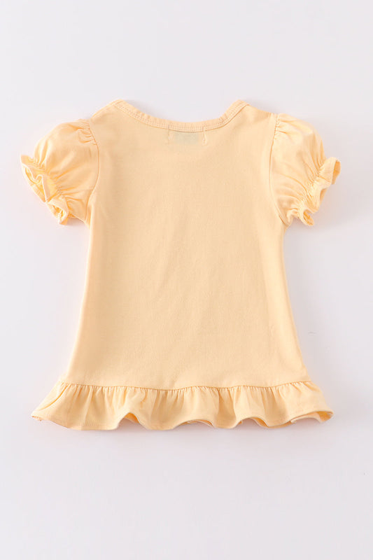 Eleanor Yellow Basic Ruffle Top