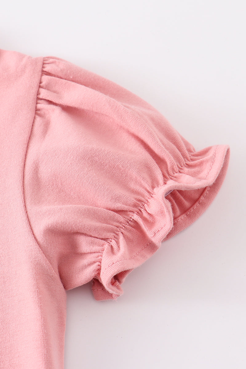 Eleanor Pink Basic Ruffle Top