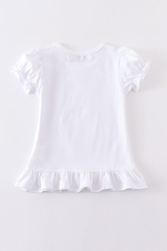 Eleanor Ivory Basic Ruffle Top