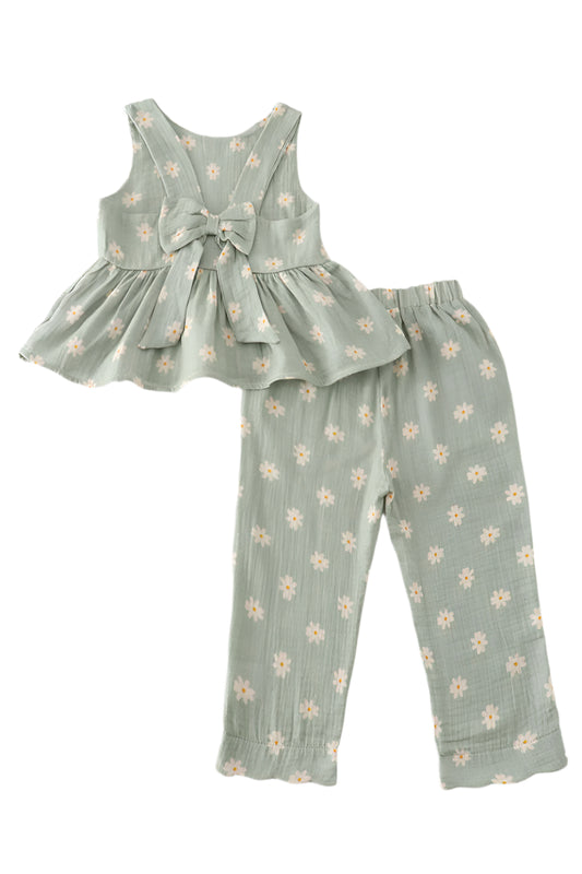 Sage Muslin Daisy Girl Set