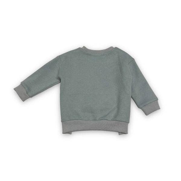 back of Gray sweatshirt on a white background