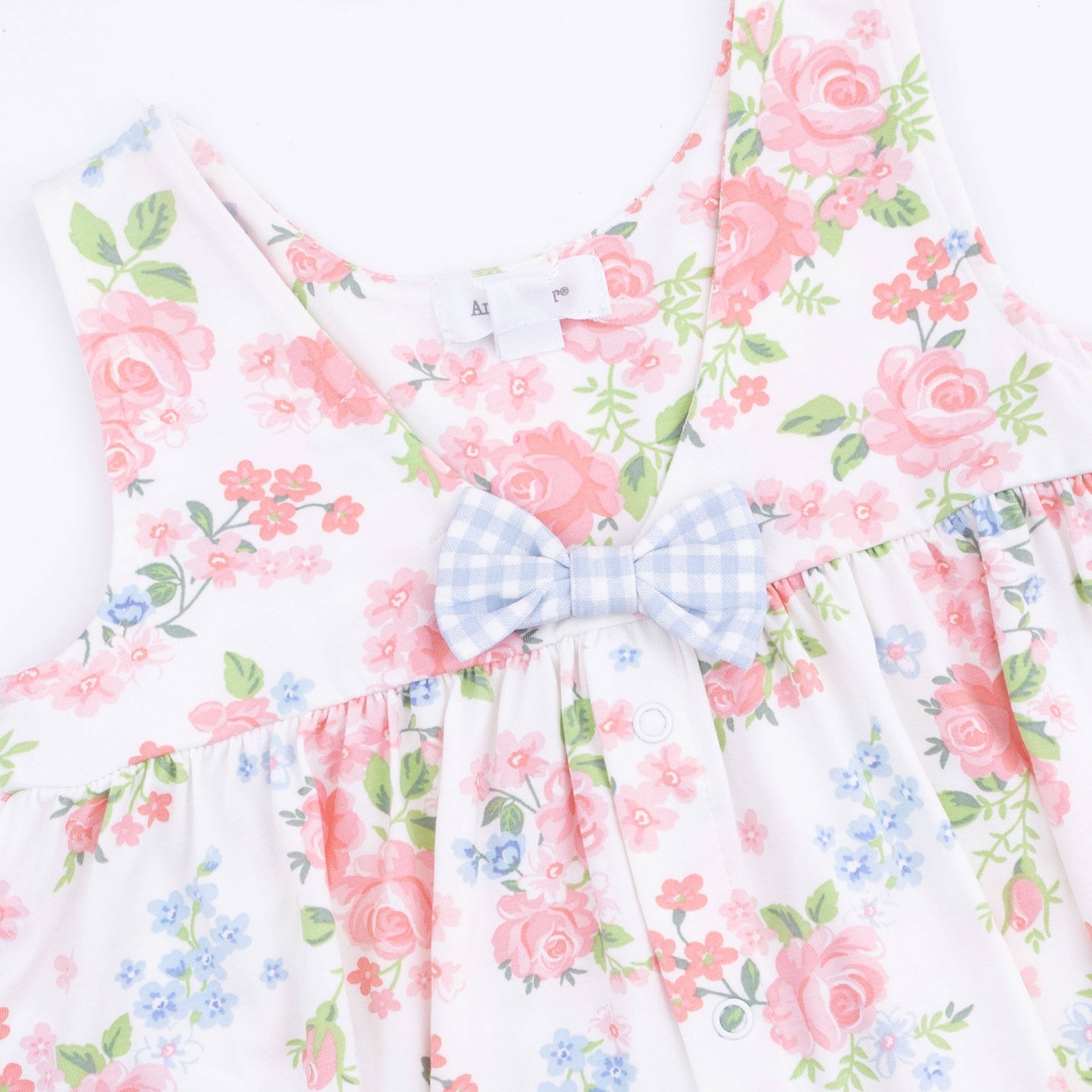 Floral dress with a bow on a white background