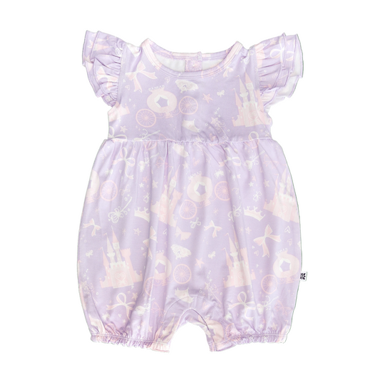 Baby romper with princess pattern on a white background