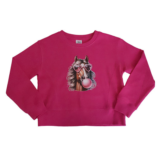 Farrah Sassy Pink Horse Sweatshirt