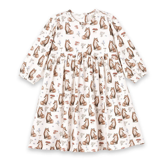 Dress with fox pattern on a white background