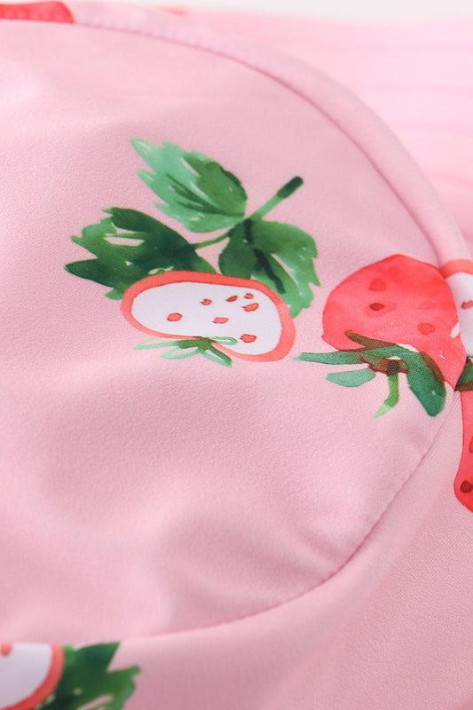 White and Pink Stripe Strawberry Sun Hat