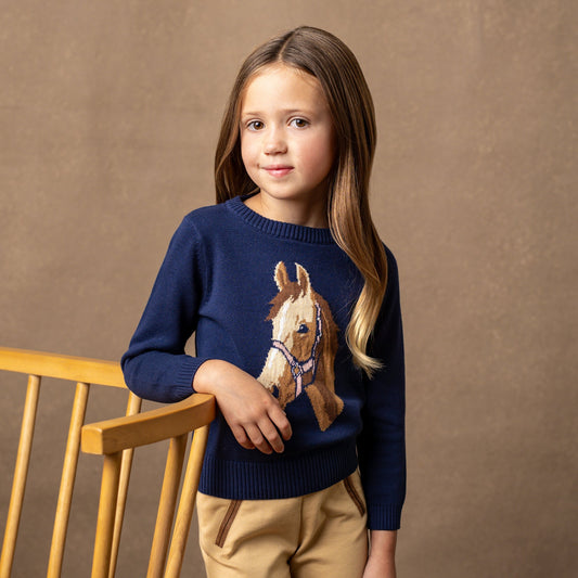 Organic Horse Intarsia Sweater - Pre Order
