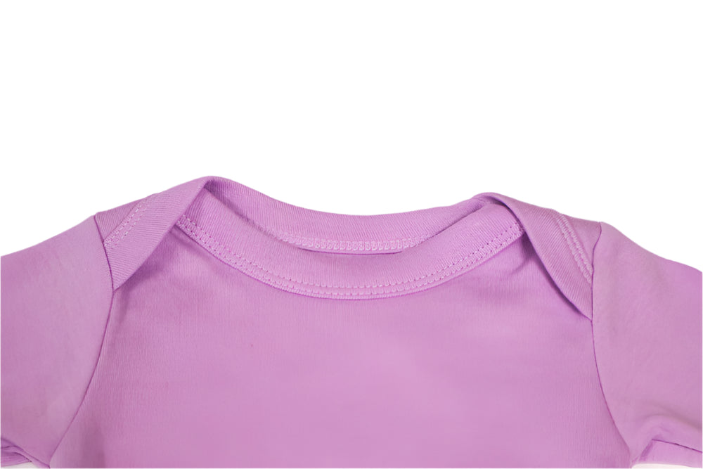 Lavender long sleeve onsie neckline