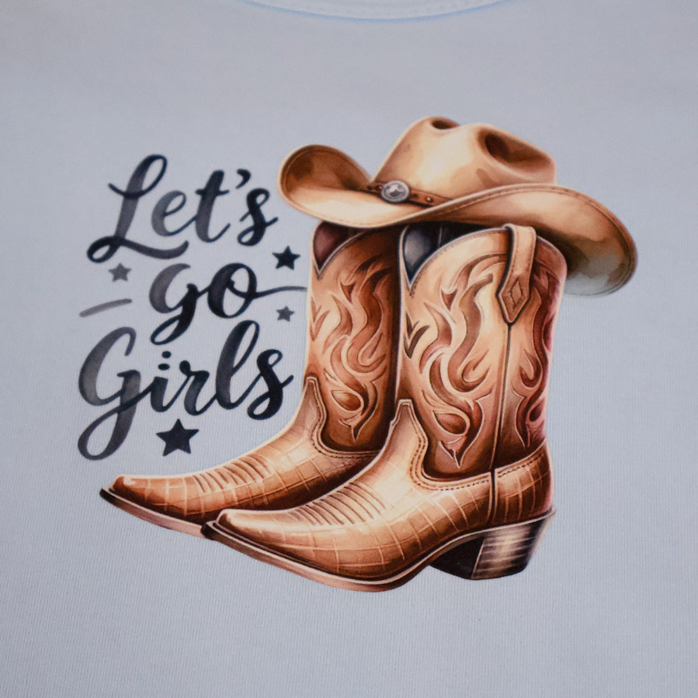 Eleanor Let's Go Girls Ruffle Sky Shirt