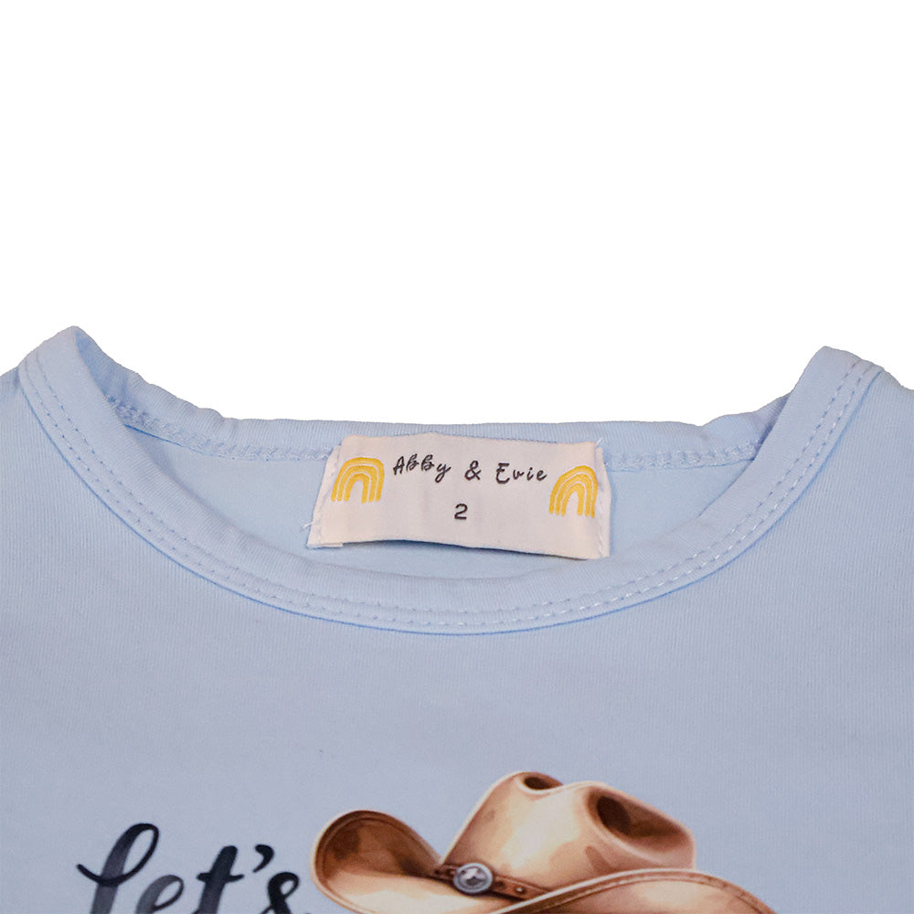 Eleanor Let's Go Girls Ruffle Sky Shirt