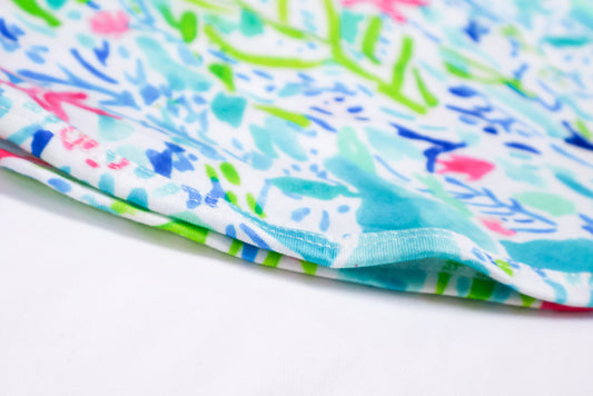 Green Lily Print Girl Baby Gown