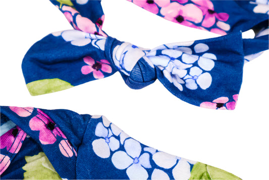 Navy Floral Bamboo Baby Gown
