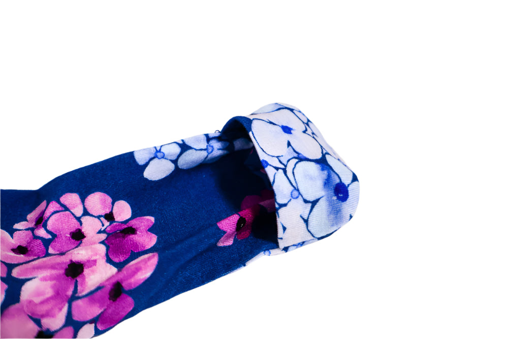 Navy Floral Bamboo Baby Gown