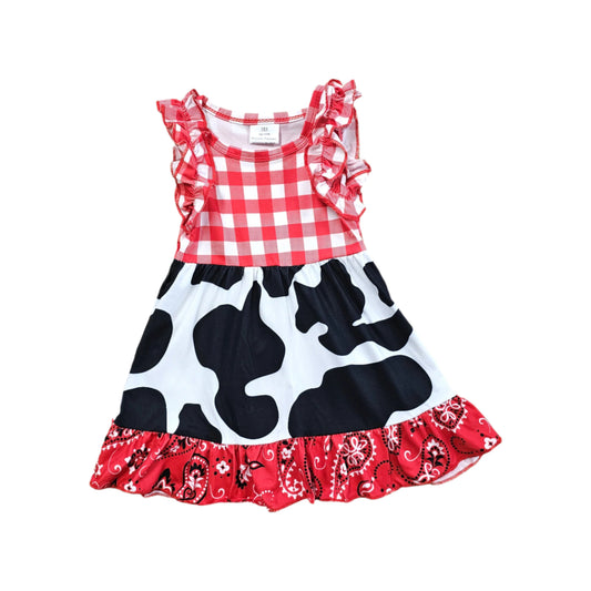 Cow Red Plaid Dress