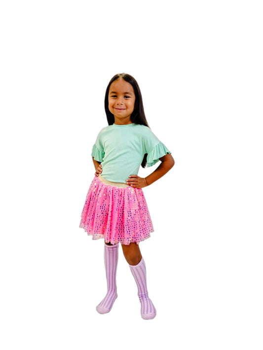 Ella Magenta Sequin Tulle Skirt