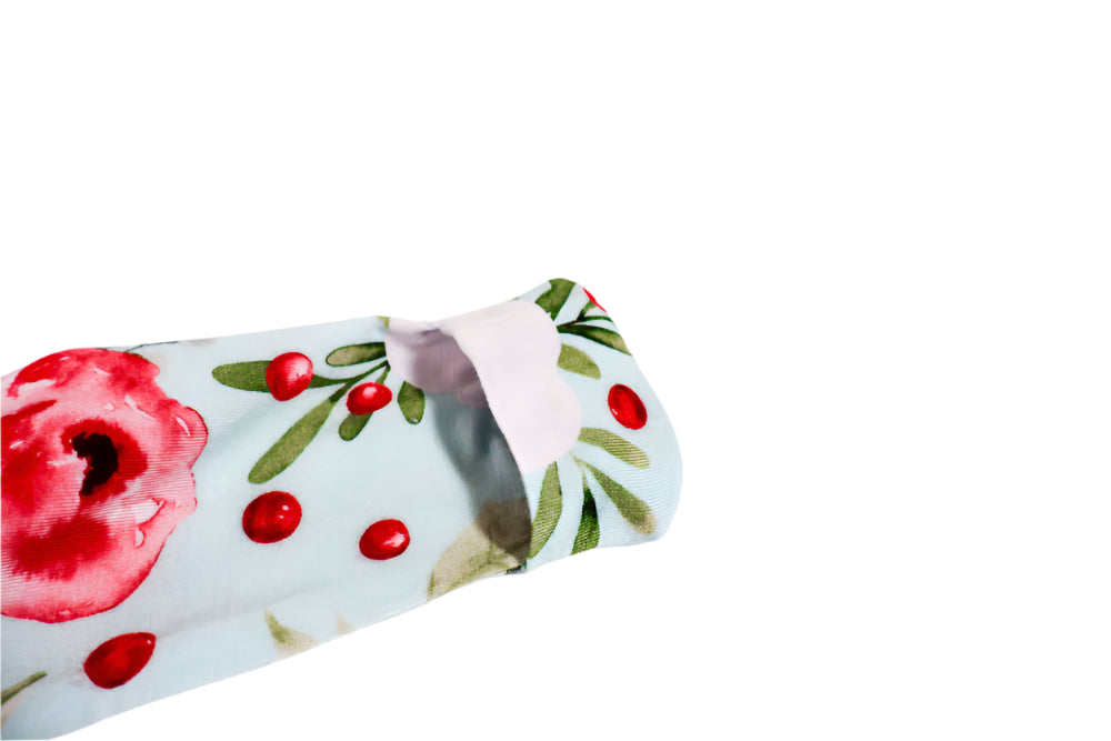 Red Floral Print Bamboo Gown