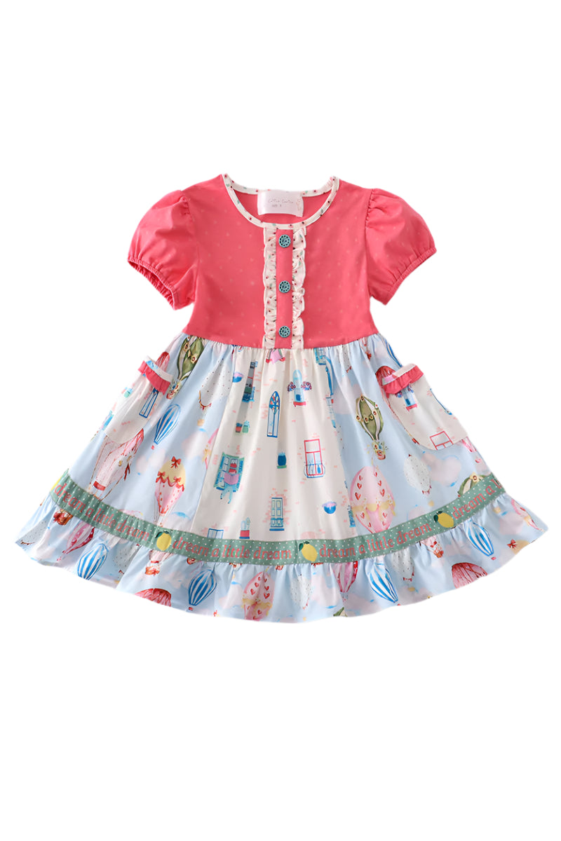 Pink Balloon Puff Sleeve Dress