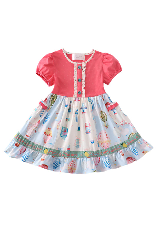 Pink Balloon Puff Sleeve Dress