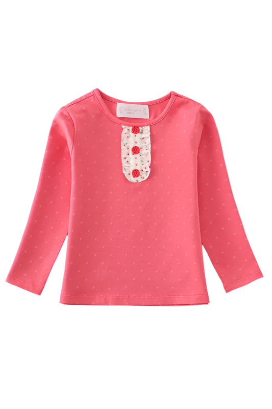 Pink Dot Ruffle Top