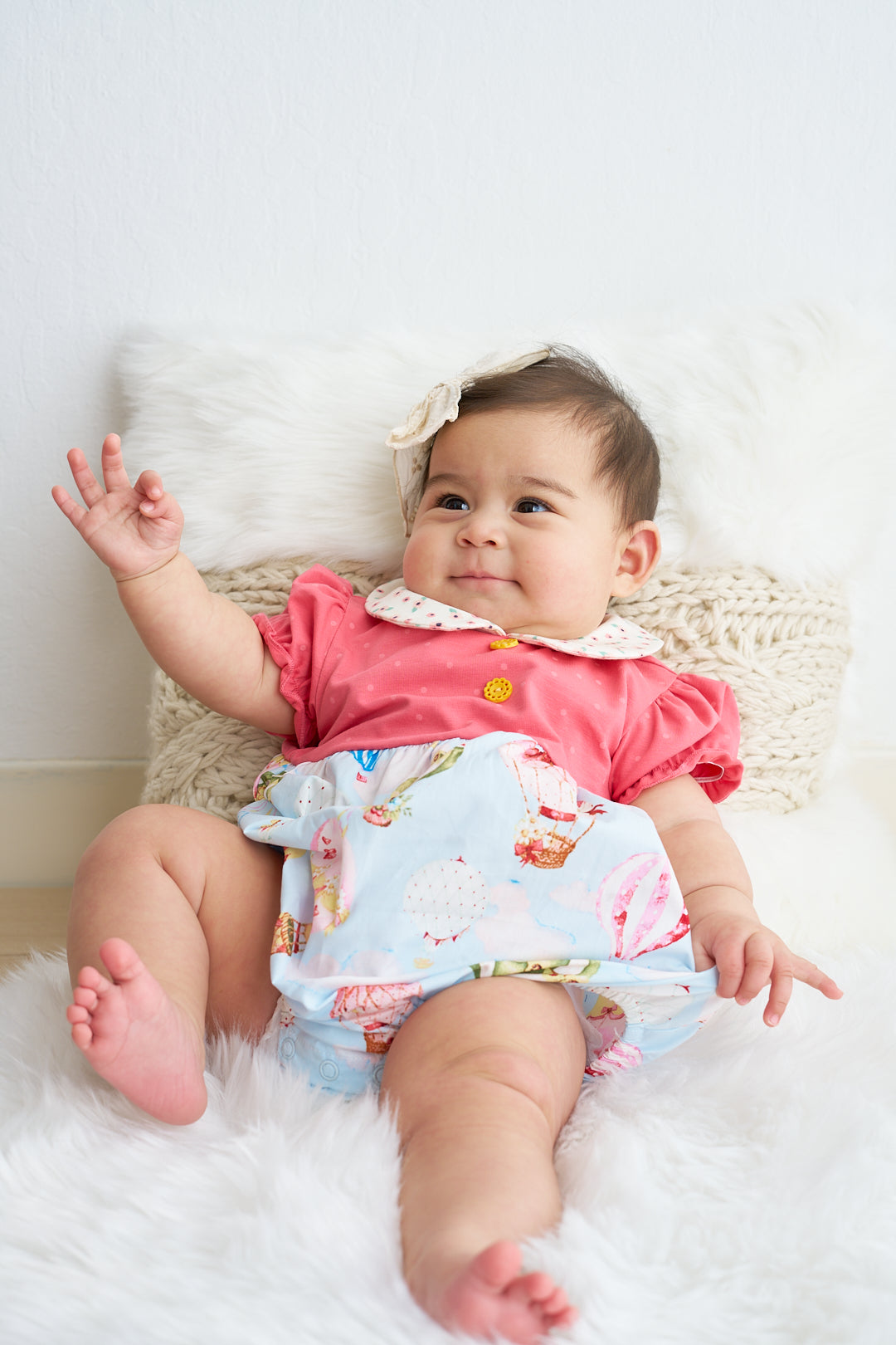 Pink Balloon Puff Sleeve Romper